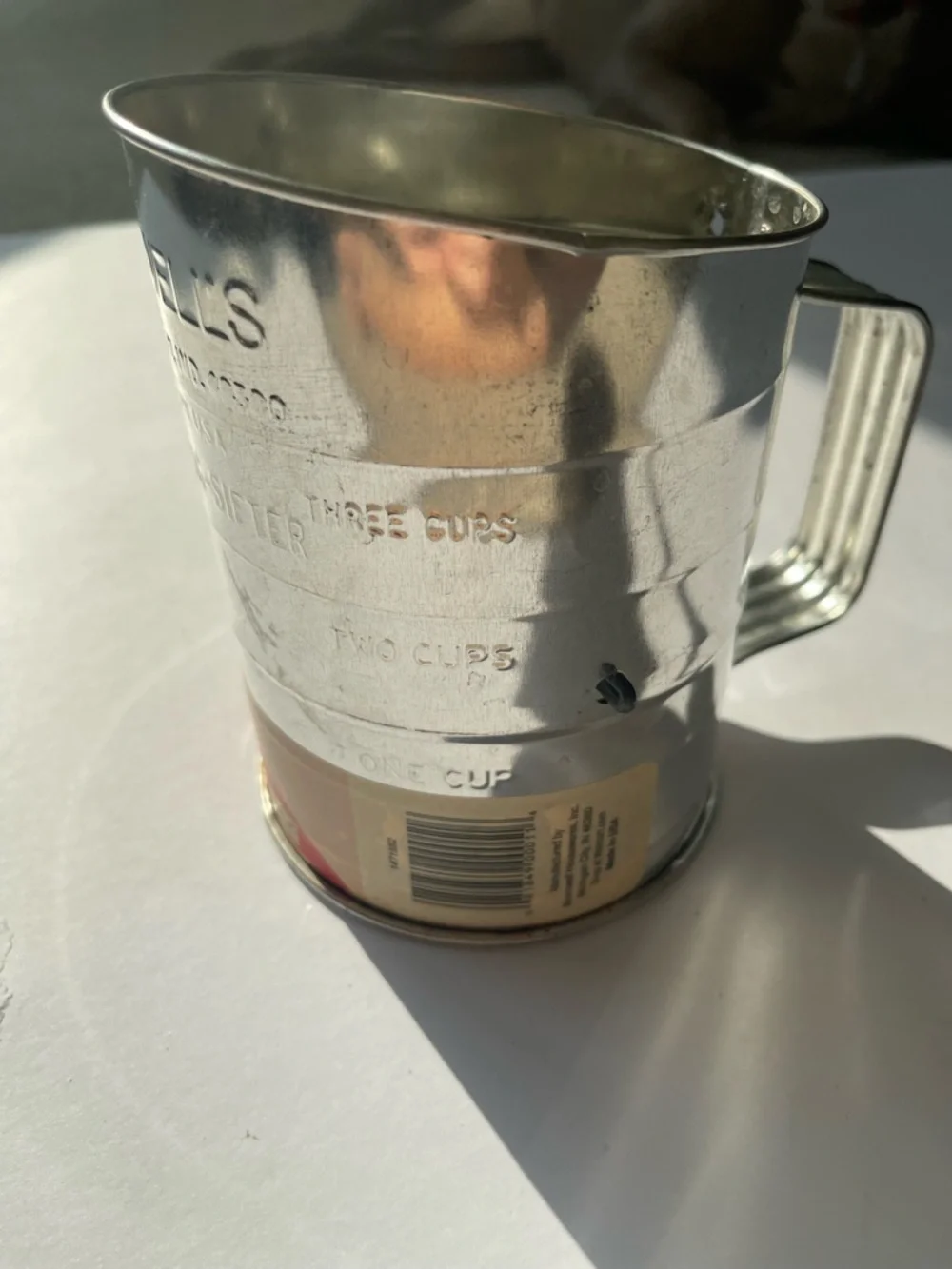 Leigh Bromwell 3 Cup Flour Sifter Silver Hand Crank Wood Vintage Style USA Made